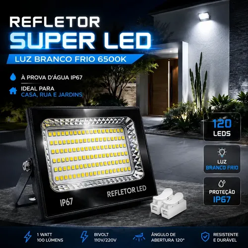 Kit 2 Refletores Super LED 400W IP67 Bivolt