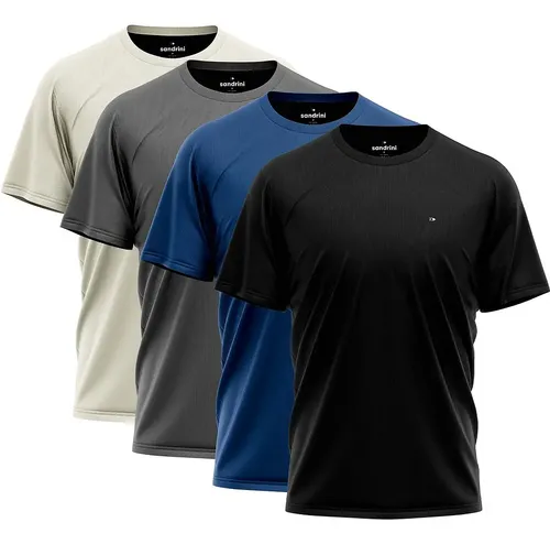 Kit 4 Camisetas Dry-Fit Sandrini Masculinas
